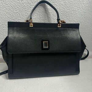 Luana black leat bag size 13x11x5 inches